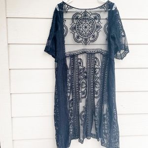 Sheer Lace Duster